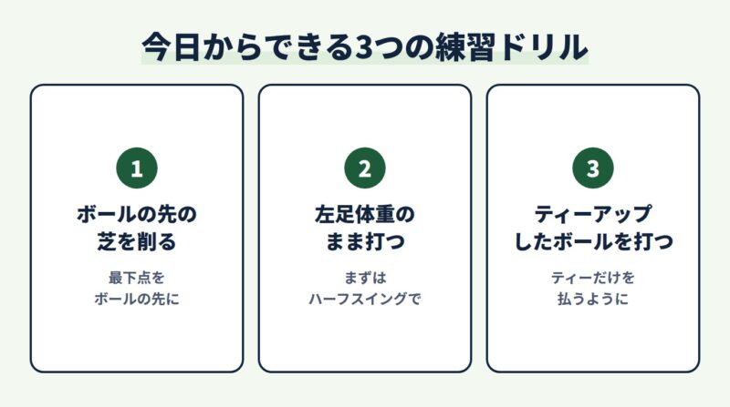 今日からできる3つの練習ドリル
