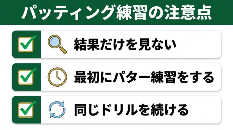 パッティング練習の注意点チェックリスト