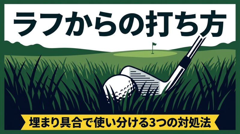 ラフからの打ち方完全ガイド｜ボールの沈み具合で変える3つの対処法