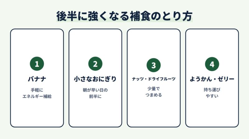 後半に強くなる補食のとり方