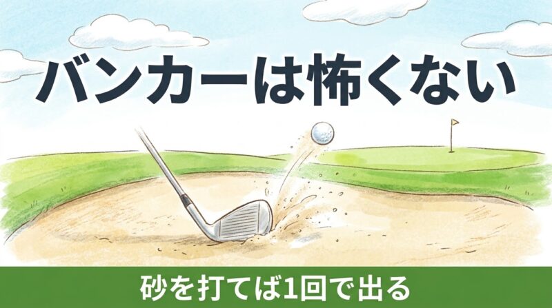 バンカーが怖いのは「砂を打つ」と思っていないから｜1回で出せるようになる考え方と打ち方
